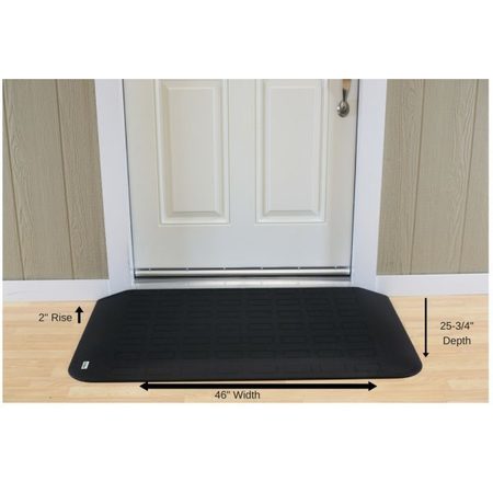 HANDI RAMP ADA Compliant Rubber Threshold Ramp: 2" Rise x 46" Wide x 23-1/4" Depth MRAEZ2100